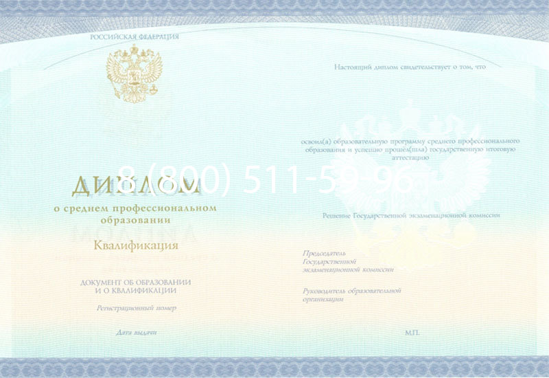 Купить Диплом колледжа (Спецбланк) 2014-2024 года в Черкесске